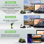 Symcode industrial barcode scanner resting on wireless charging cradle