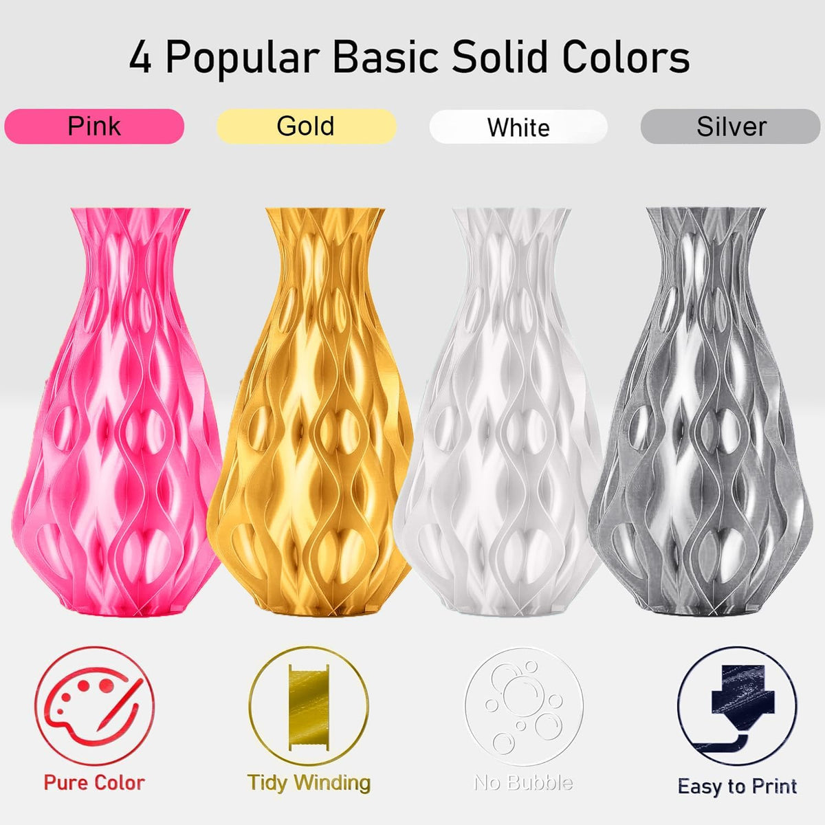 Yousu 3D printing filament pink and white spools packaging