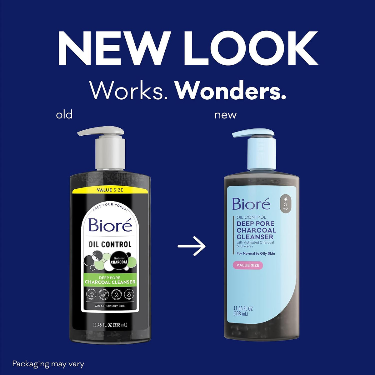 Biore Charcoal Cleanser 11.45 fluid ounce value size