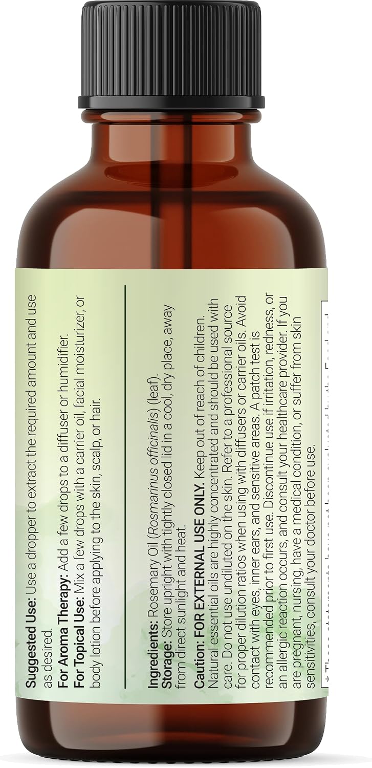 Micro Ingredients Rosemary Essential Oil full size 8 fluid ounces bottle