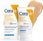 CeraVe Hydrating Mineral Sunscreen Sheer Tint Light front view bottle showing product branding