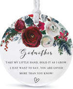 Christmas Ornament for Godmother 2026, for Godmother, A Gift to Commemorate Your deep Love for Each Other, Ceramic Ornament Keepsake, Printed on Both Sides (2.9") - Image 9