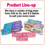 BOS light blue cat waste bags pile