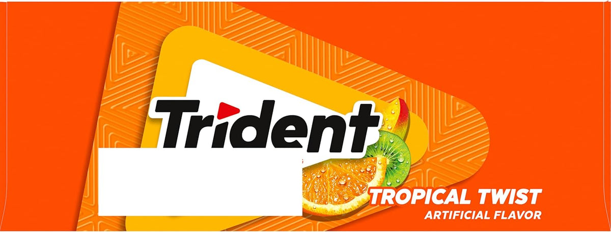 Trident Tropical Twist Sugar-Free Chewing Gum, 6 Pocket Packs of 28 Pieces (168 Total Pieces) - Image 13