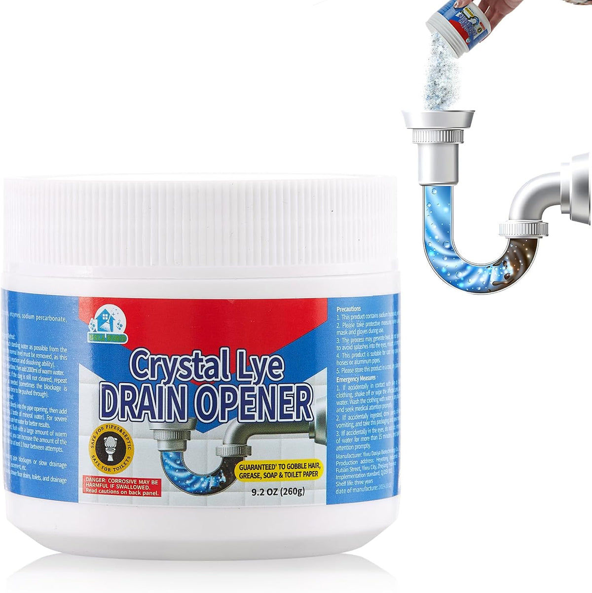 Fit Boost Bell Bird Drain Opener front view powerful pipeline dredging agent