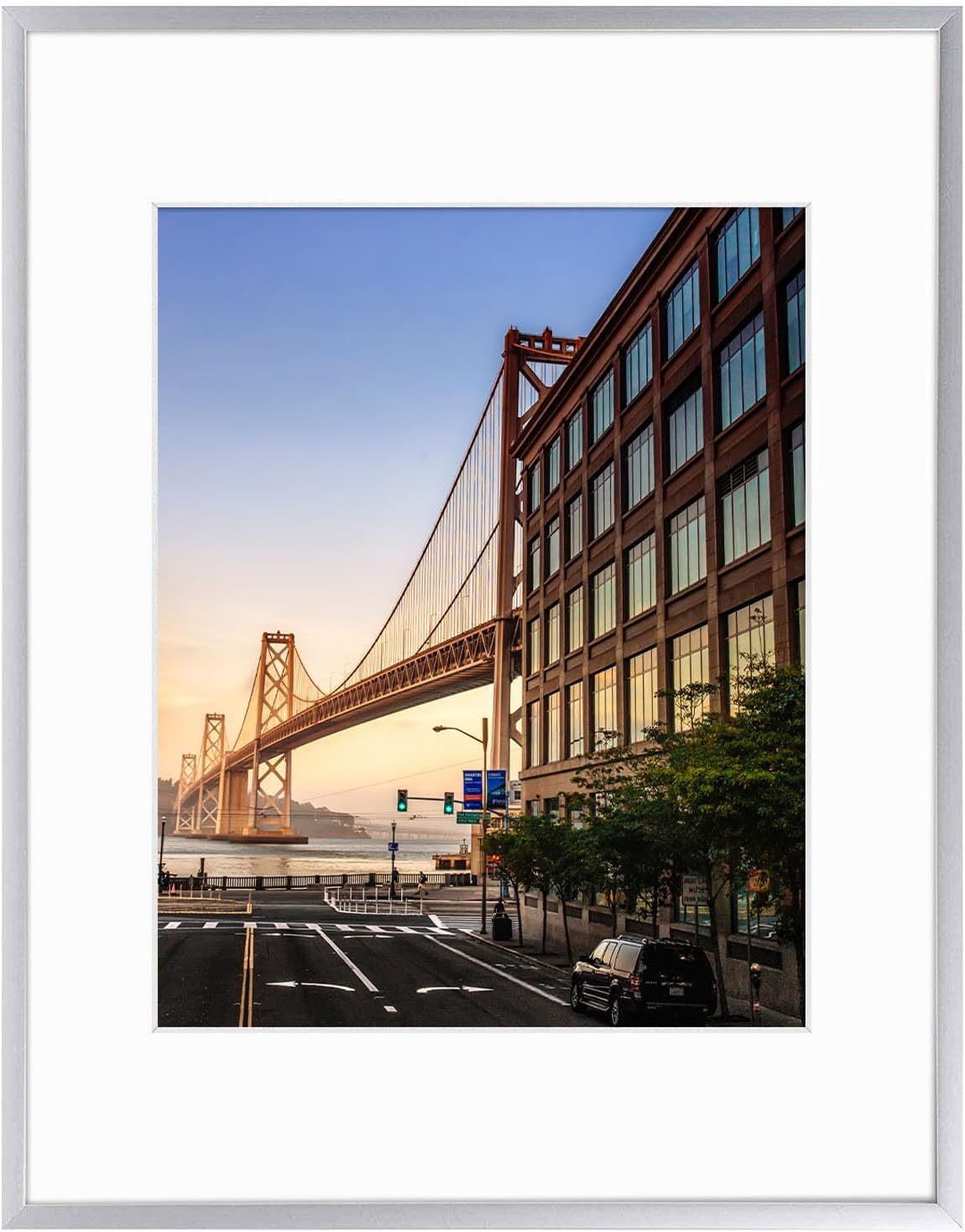 Frametory 11x14 Aluminum Picture Frame with Mat for 8.5x11 Photo, Bronze | Includes tempered glass front, removable mat, and built-in hangers for wall mounting. Ideal for home office or living room - Image 10