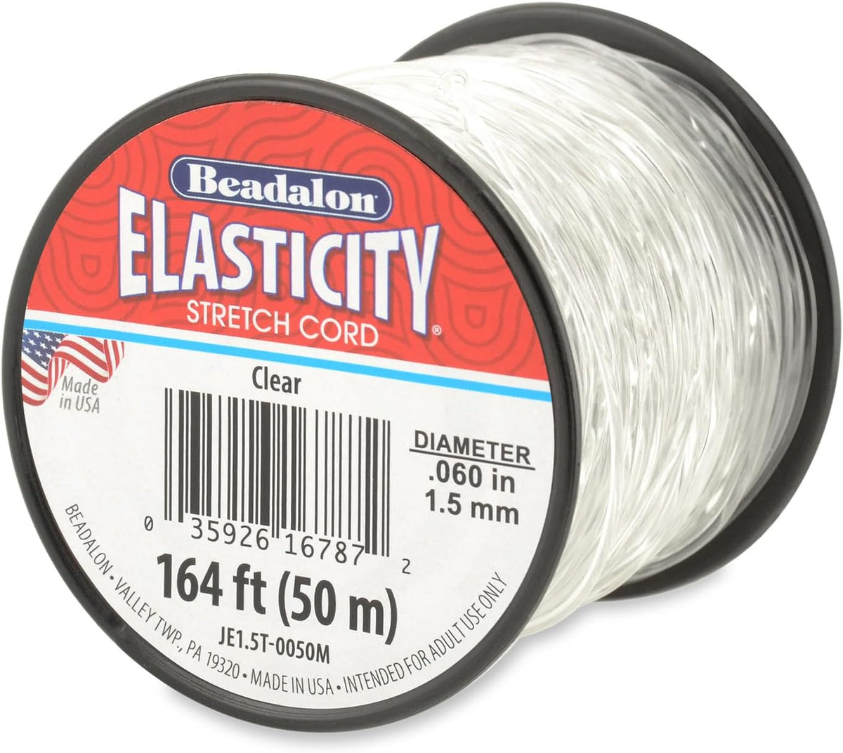Beadalon Elasticity Stretch Cord Elastic Cord | Black | Latex-Free Rubber | 1.0 mm 5 m Spool for Bracelet Jewelry Making - Image 12