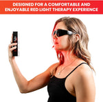 Mito red light therapy goggles resting in storage case