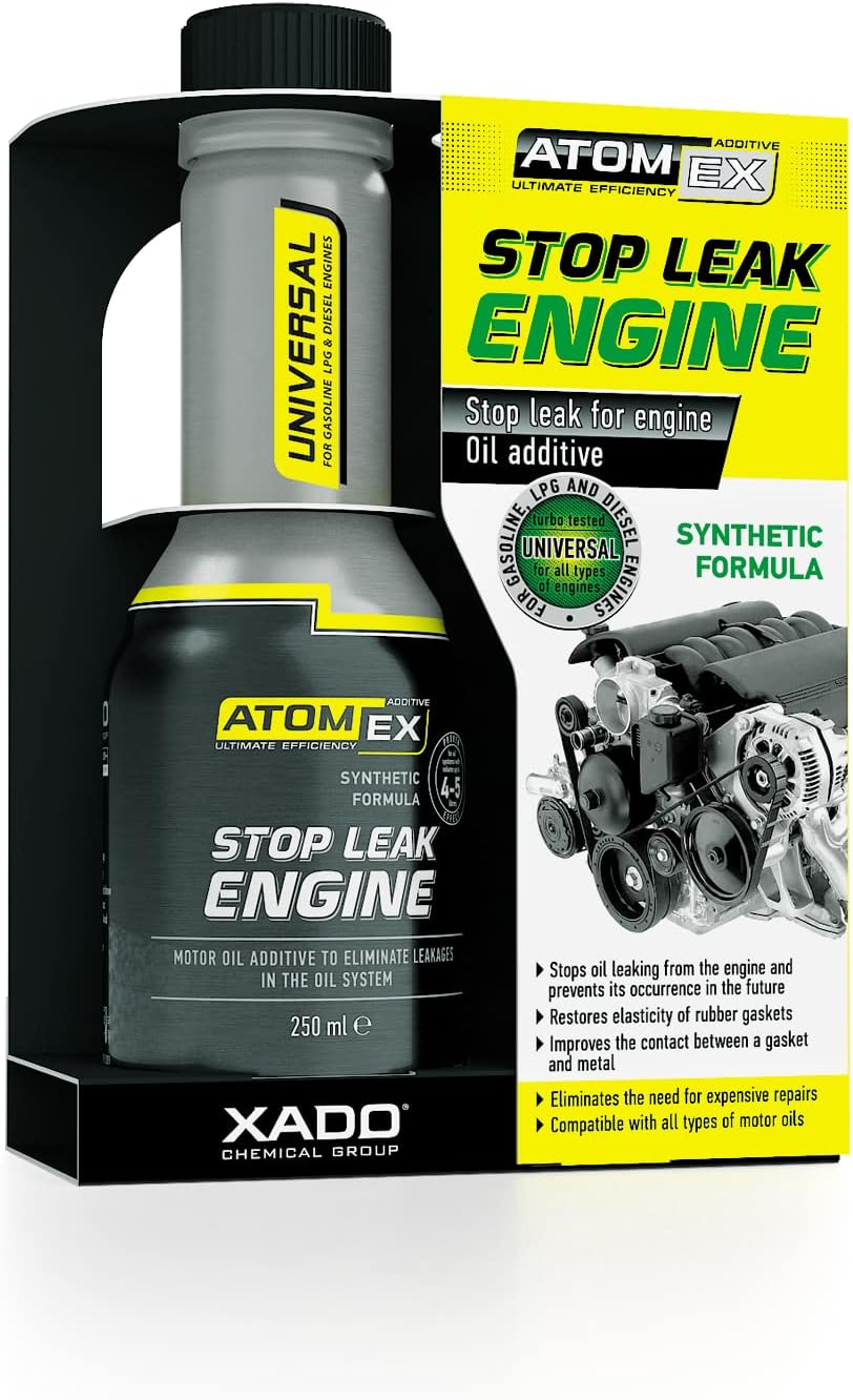 Xado Atomex Stop Leak Engine Oil Additive 250ml bottle front view