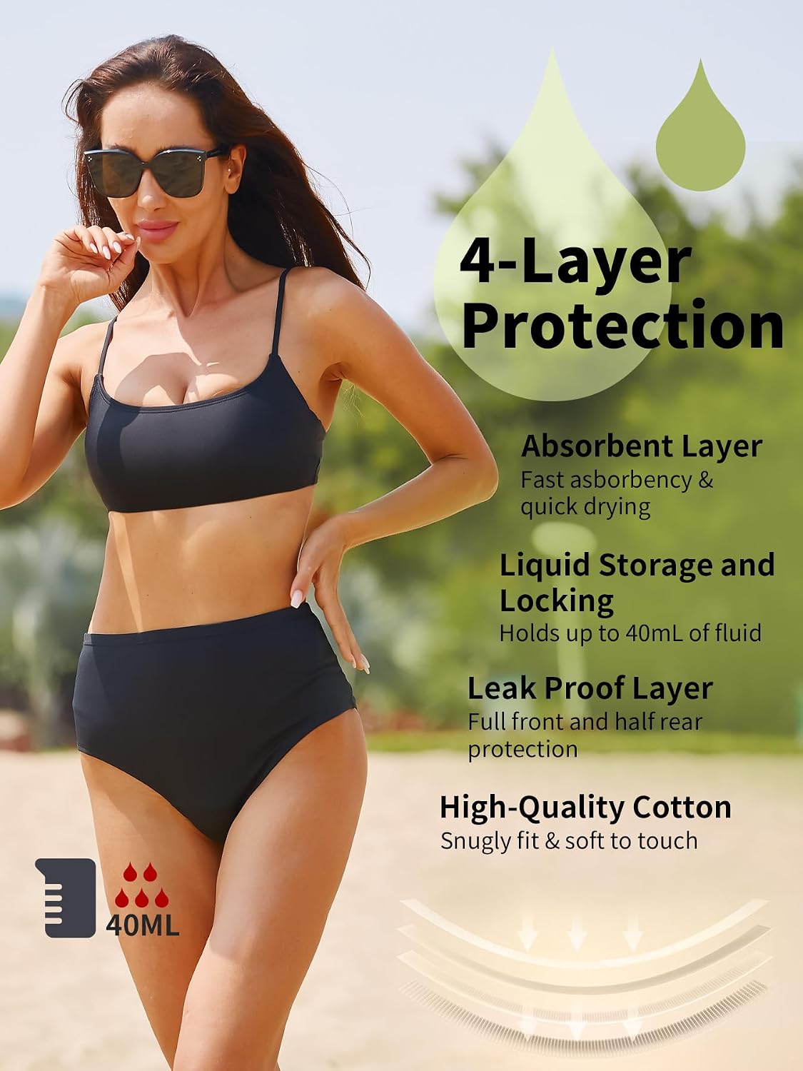 Feitycom high waisted swimwear back profile