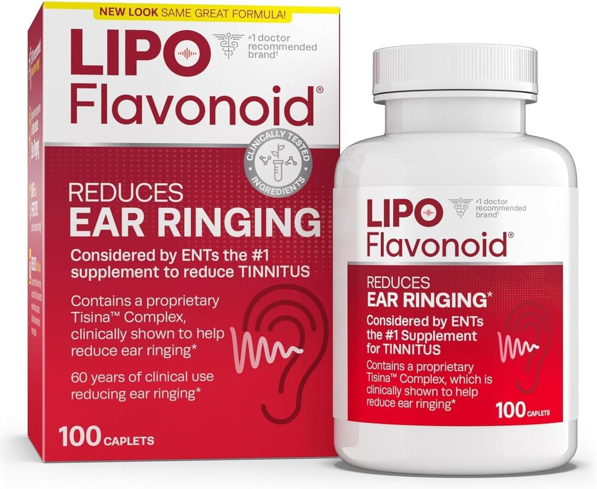 Tisina Complex bioflavonoid supplement bottle for ear care and inner ear nutritional support