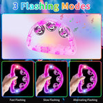 Four colors of the glow in the dark tambourines including blue pink green and white