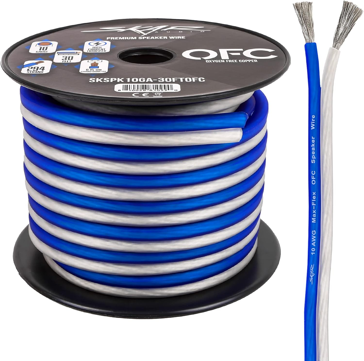 Skar Audio 10 Gauge Elite speaker wire spool front view