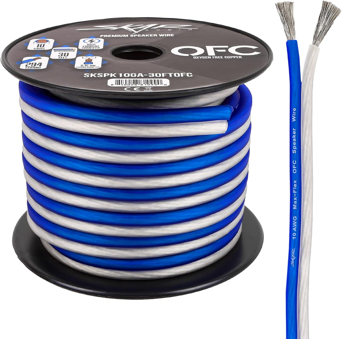 Skar Audio 10 Gauge Elite speaker wire spool front view