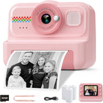 HiMont kids camera instant print front view pink