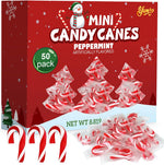 Yumzo Christmas Mini Candy Canes front view of holiday themed packaging box.