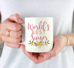 Andaz Press 11 fluid ounces ceramic mug handle and side profile