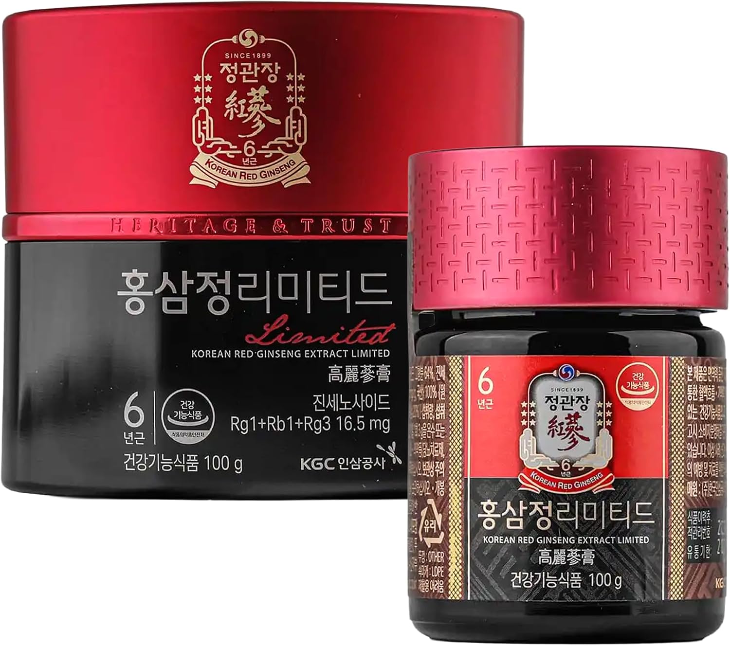 Jung Kwan Jang Korean Red Ginseng Extract Limited 100g jar front view for natural immune support