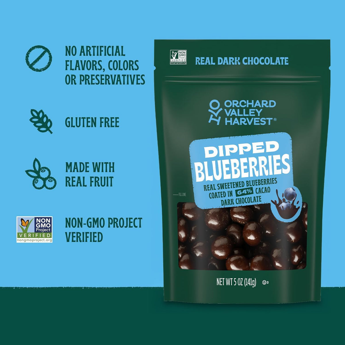 Premium imported dark chocolate fruit snack