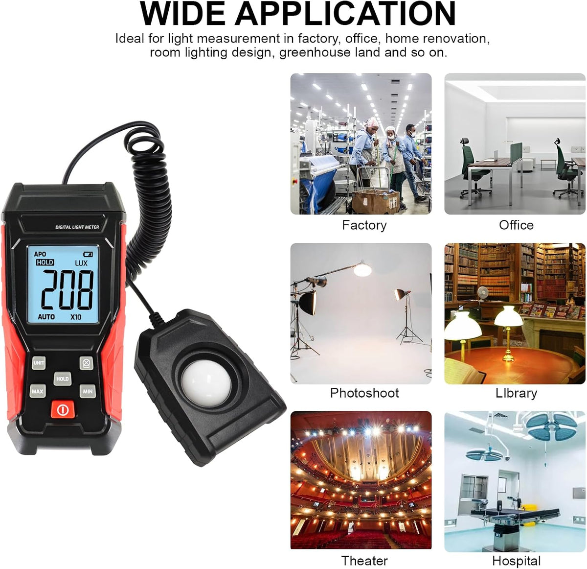 Danoplus handheld light meter back battery compartment view