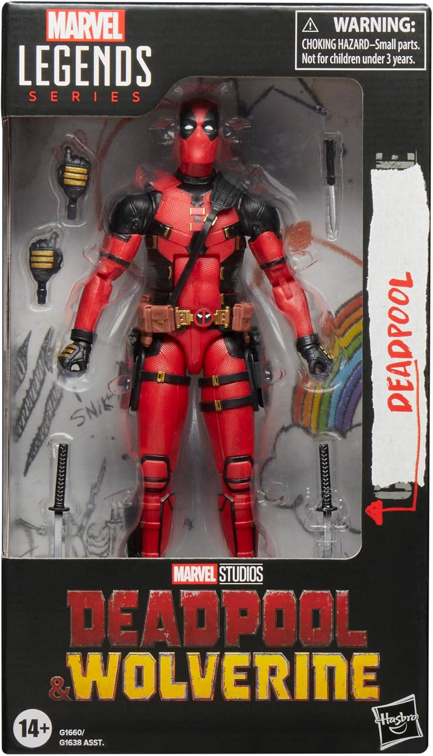 Marvel Legends Deadpool figure dynamic katana pose.