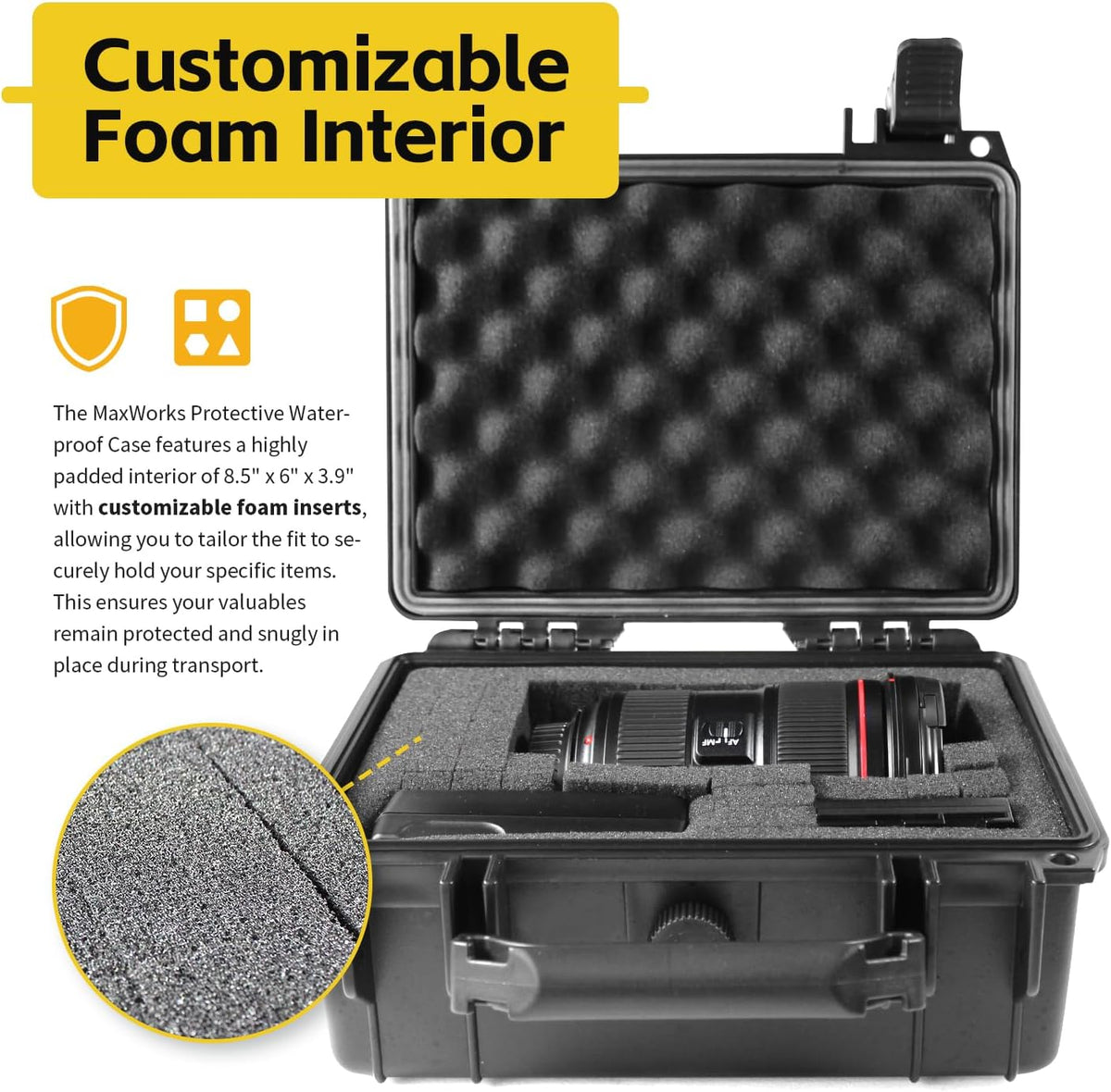 MaxWorks camera case pressure valve and exterior shell detail