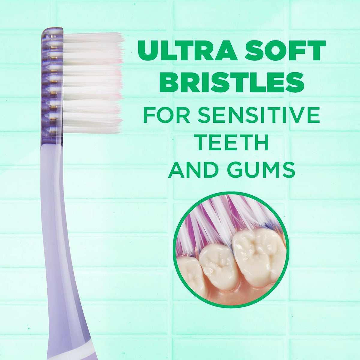 GUM toothbrush quad grip ergonomic handle close up