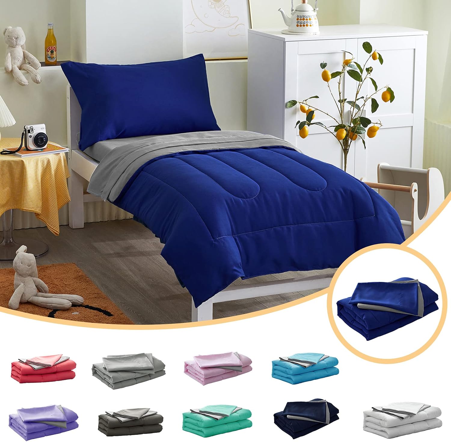 Uozzi Bedding 4 Piece Toddler Bedding Set front view