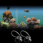 FEBSNOW transparent aquarium suction cups organizing air tubing inside a freshwater fish tank.