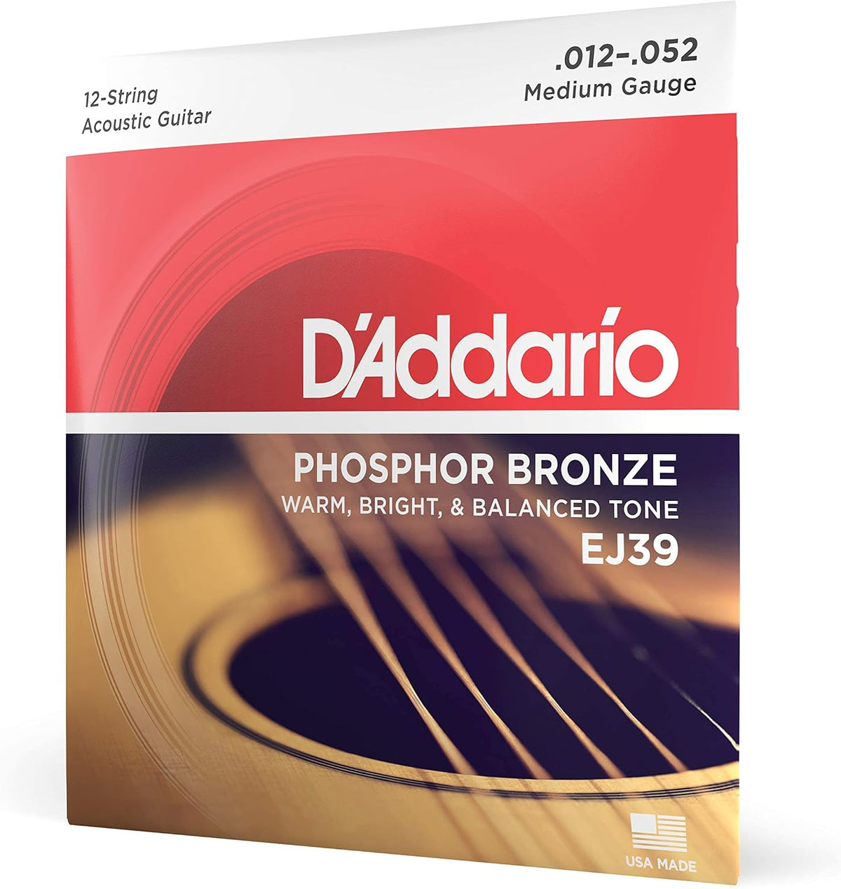 D'Addario EJ26 guitar strings made in USA seal