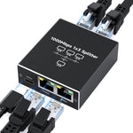 Gliship Gigabit Ethernet Splitter 1 to 3 front view showing RJ45 ports
