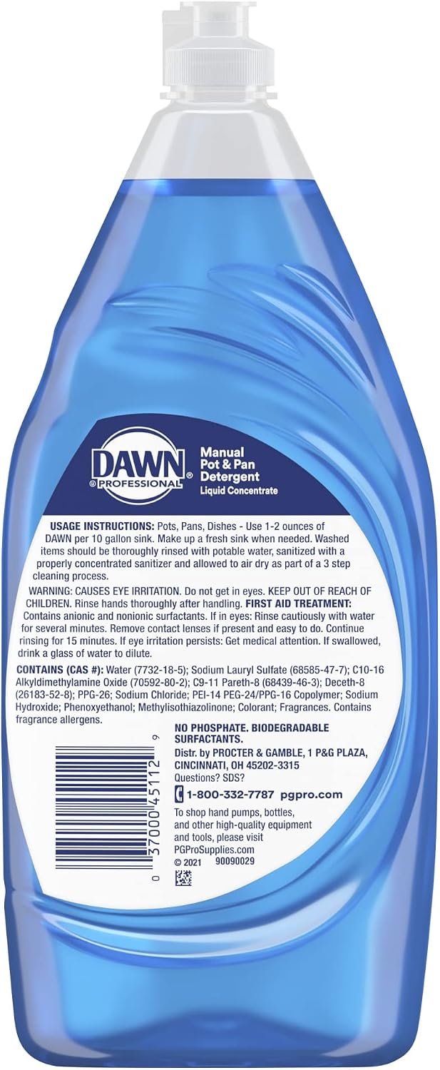 Dawn 38 fluid ounce dish soap bottle side profile