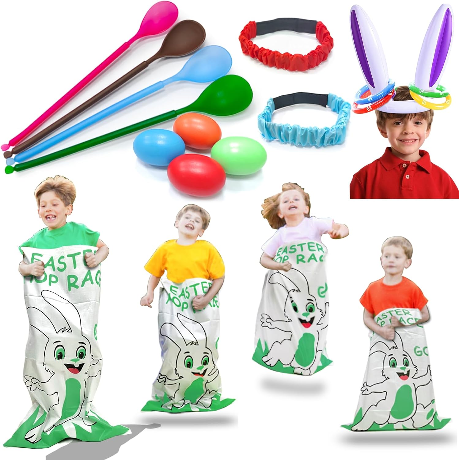 IGeeKid Easter outdoor party game set with all components displayed
