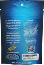 Invert Aquatics amphibian diet pellets showing size and texture.