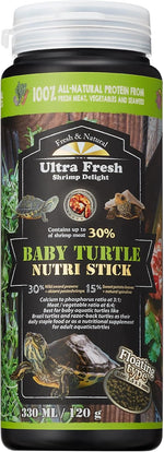 USA imported authentic baby turtle food container back panel details