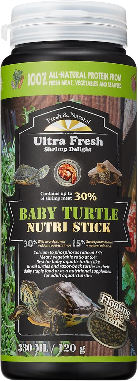 USA imported authentic baby turtle food container back panel details