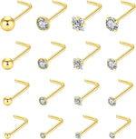 16pcs 20g Stainless Steel Nose Stud for Women 20g Nose Ring Surgical Steel for Men Body Piercing Jewelry - Image 9