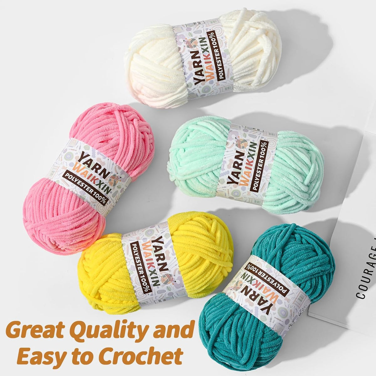 Waikxin soft blanket yarn arranged for amigurumi and DIY projects