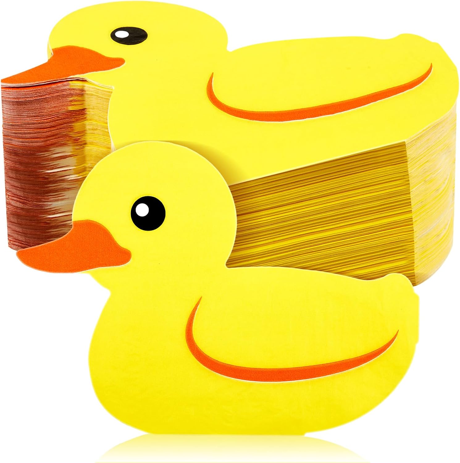 Henoyso rubber duck paper napkins 100 count pack front view showcasing the cute yellow duckie shape