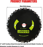 Gashwer carbon steel weed eater blades with universal adapter hardware