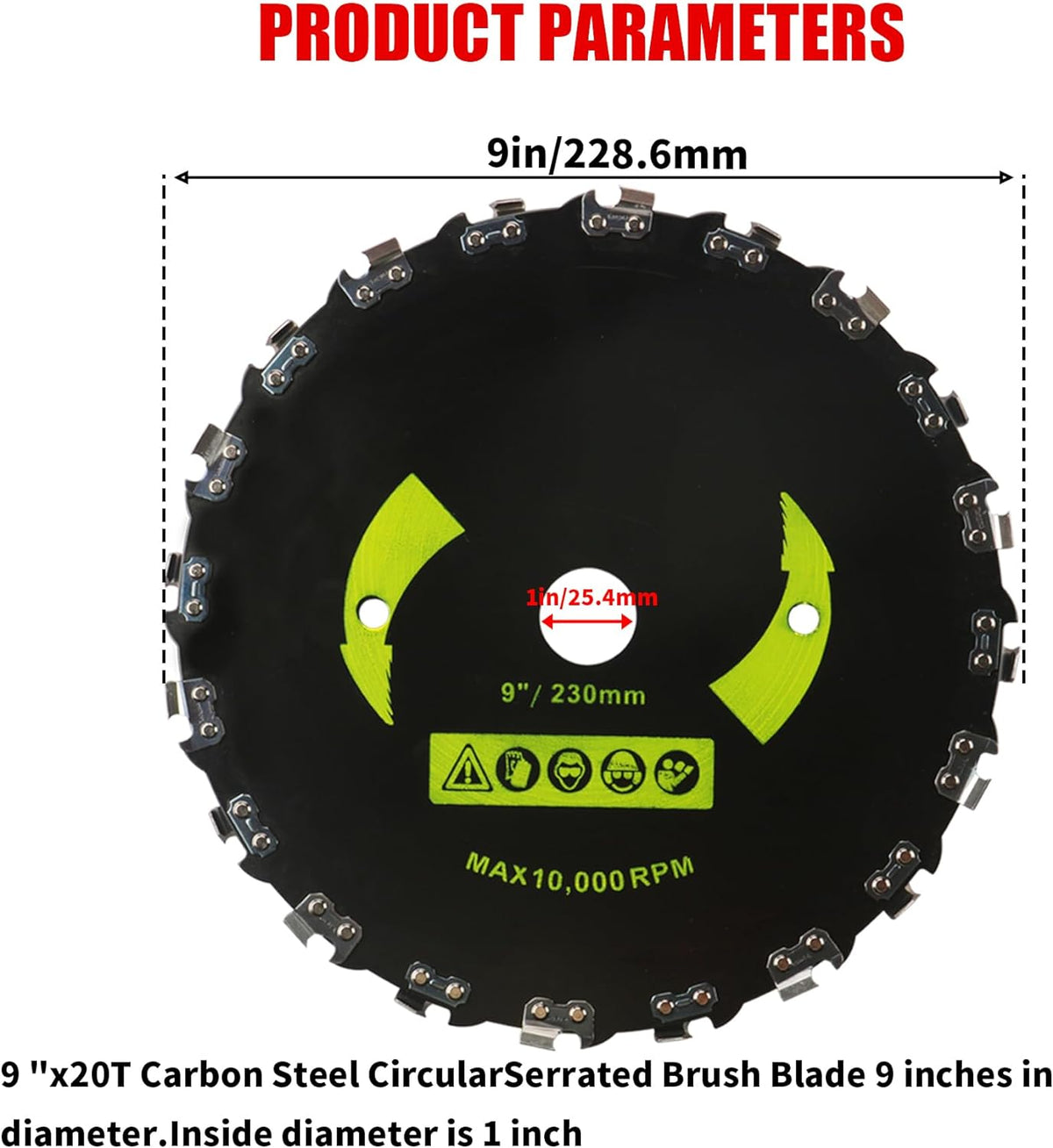 Gashwer carbon steel weed eater blades with universal adapter hardware