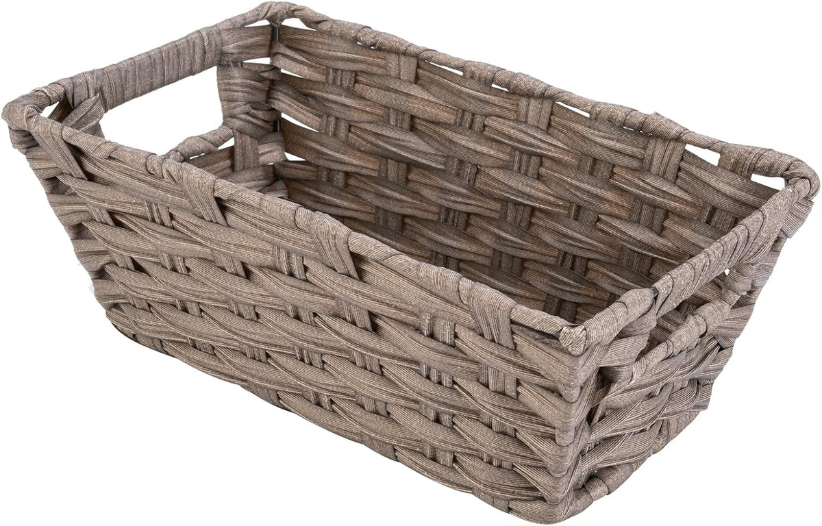 Whitmor small woven storage basket front view