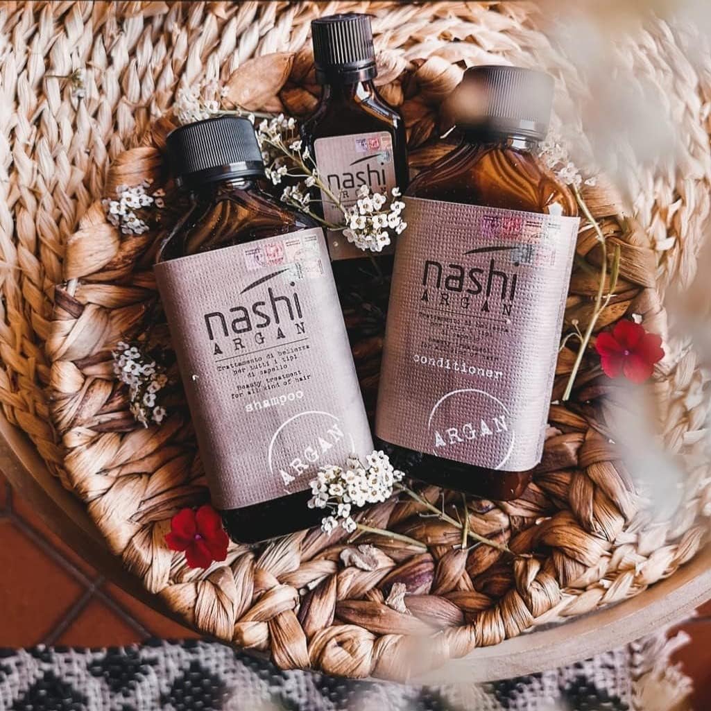 Nashi Argan moisturizing conditioner bottle back label view