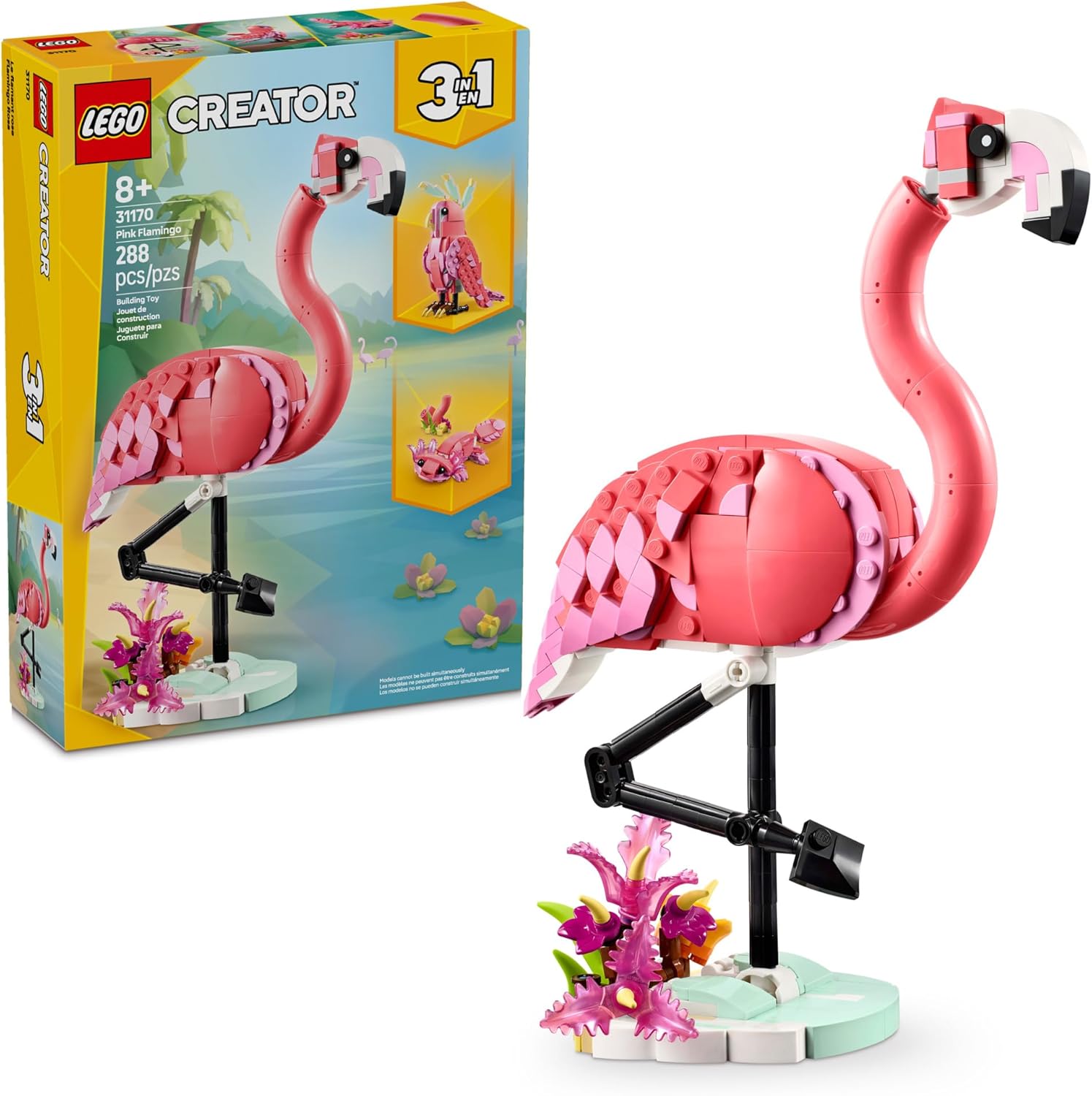 Lego Creator 3 in 1 Wild Animals Pink Flamingo front view