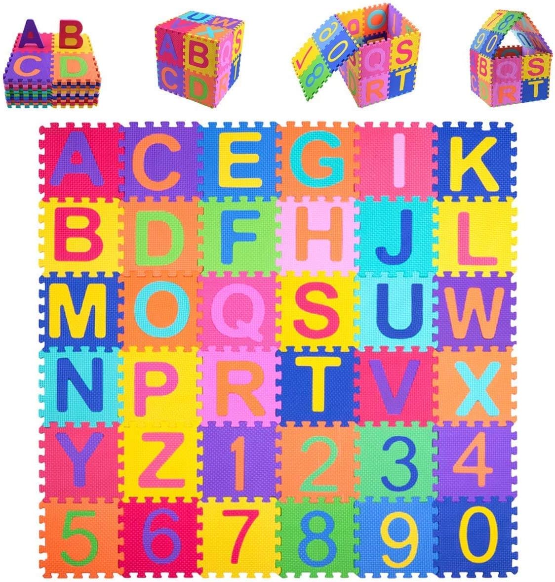 Kangler kids foam puzzle play mat 36 piece set front view