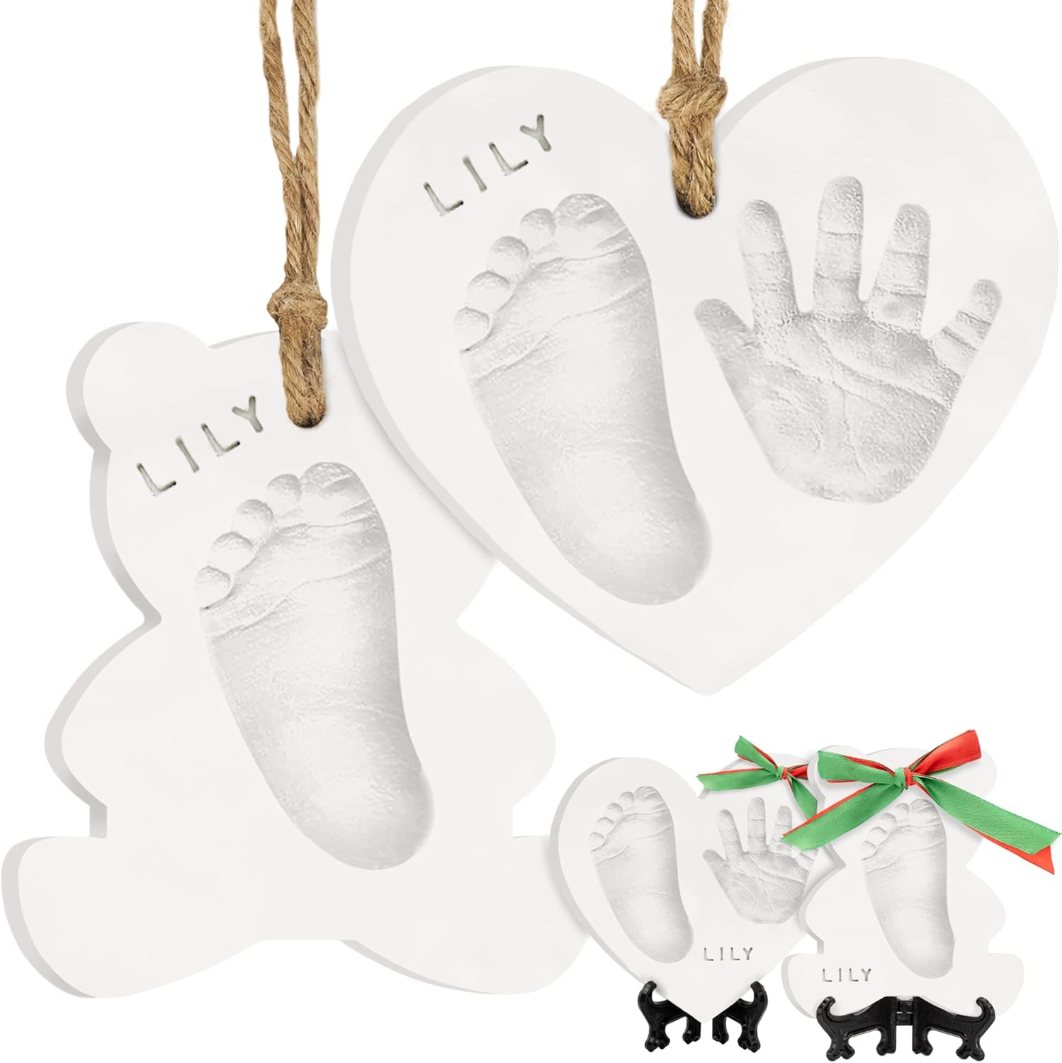 KeaBabies Trove Baby Hand and Footprint Kit packaging front view showing personalized baby gifts.