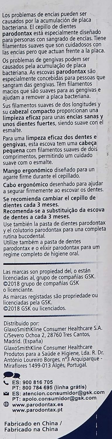 Parodontax compact head adult toothbrush with built in tongue cleaner view