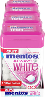Four bottles of USA imported Mentos Always White bubble fresh xylitol gum