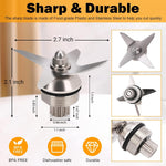 Stainless steel wet blade assembly showing four prong cutter head