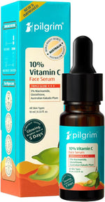 Pilgrim face serum front view showing bottle packaging and key ingredients.